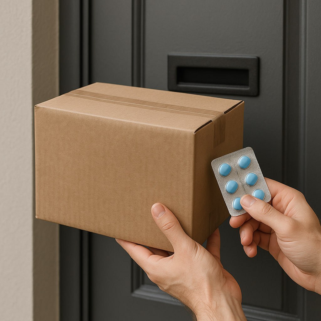 Discreet parcel delivery with plain packaging, representing safe ED medication privacy